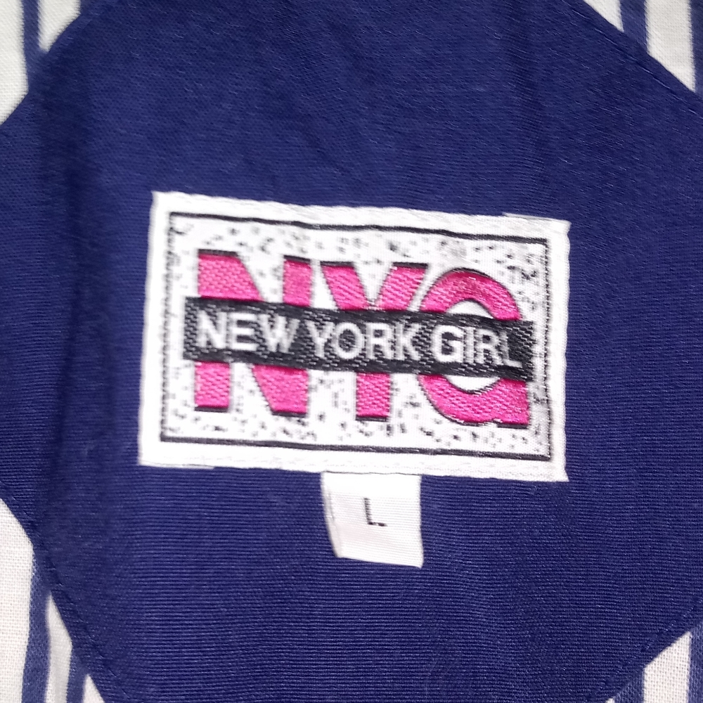 Vintage New York Girl Blue Jacket Size L - Picture 15 of 16